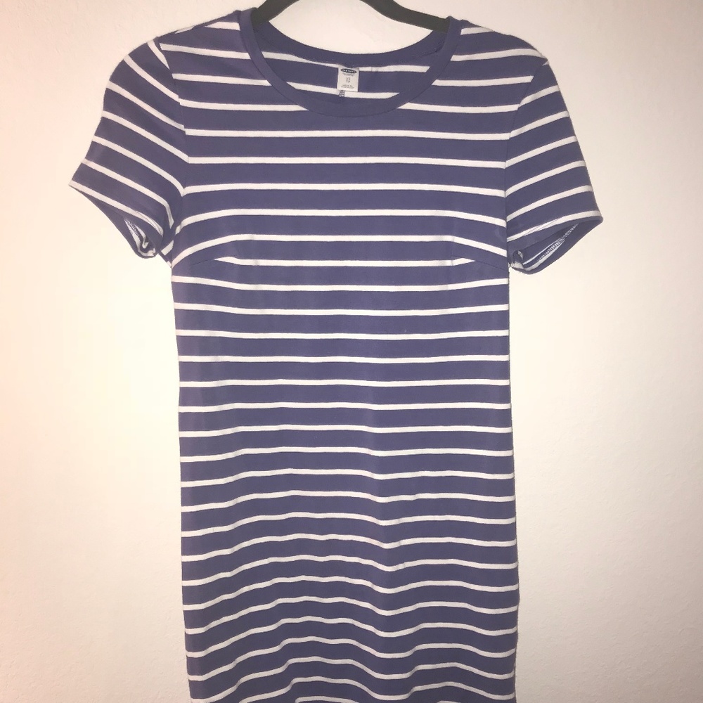 Blue Stripped T-Shirt Dress